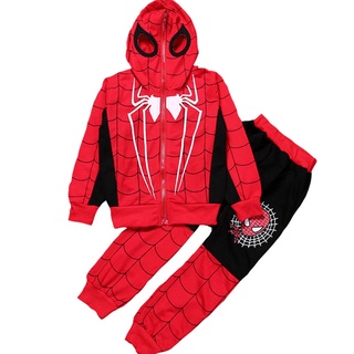 Spiderman Chicos Trajes Primavera Otoño Navidad Cosplay Abrigo Y Pantalones Disfraz De 3-9 Años De Edad Ropa De Niños (1)
