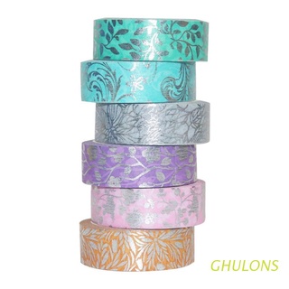 ghulons 6 rollos floral washi cinta decorativa cintas de enmascaramiento para artes diy artesanía suministro