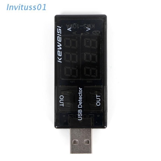 INVI USB Current Voltage Tester USB Voltmeter Ammeter Detector Double Row Shows New