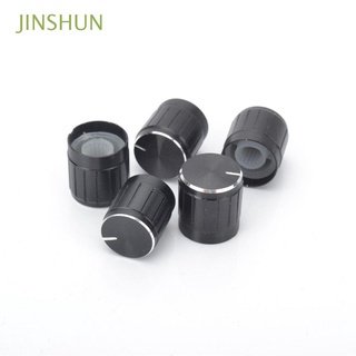 jinshun 15*17 mm para potenciómetro pomo práctico control de volumen interruptor giratorio eje knurled 10 unids/set de aleación de aluminio negro pomo giratorio/multicolor