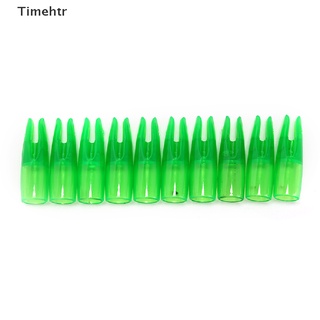 timehtr 10pcs tiro con arco flecha nocks para eje de fibra de vidrio od 8 mm blanco verde mx