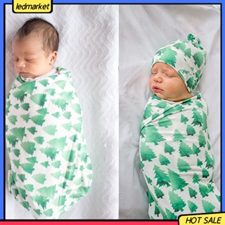 ledmarket 2 unids/Set bebé recibir manta patrón Floral piel amigable algodón bebé ducha envolver sombrero Kit para accesorios de bebé (4)