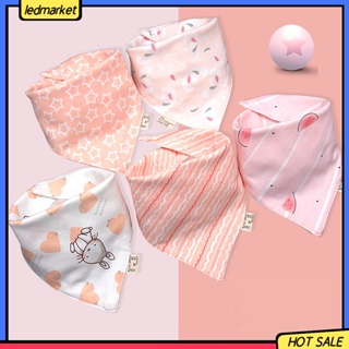 ledmarket 5Pcs Saliva toallas patrón de dibujos animados absorbente de agua de doble capa bebé Bandana babero baberos para accesorios infantiles (8)