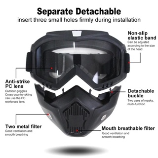Motocross Gafas Para Casco Máscara De Motocicleta Accesorios Para Moto Estilo Harley Desmontables (4)